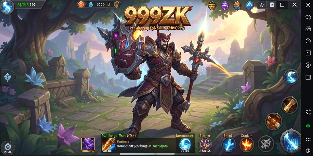 Tampilan gameplay menegangkan dari 999ZK di dunia MMORPG.