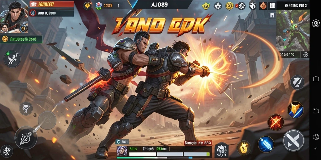 Screenshot AJO89 menampilkan aksi seru di arena pertarungan.