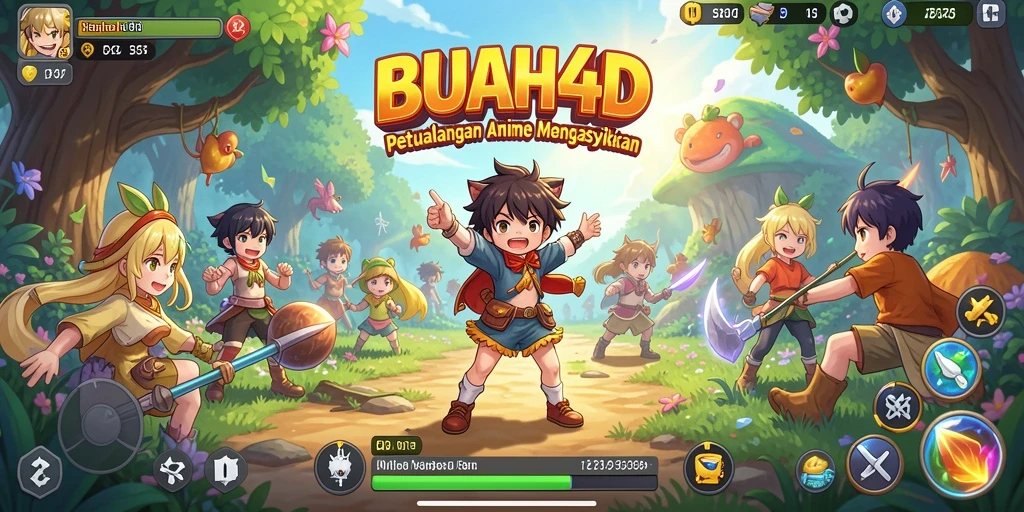 Tampilan gameplay seru dan penuh warna di BUAH4D.