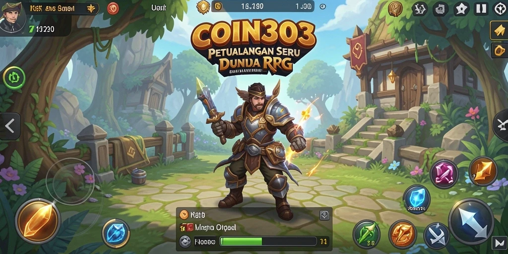 Screenshot COIN303 dengan aksi pertarungan RPG yang mengesankan.