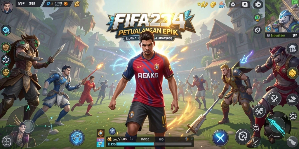 Screenshot menunjukkan aksi seru dalam gameplay MMORPG FIFA234.