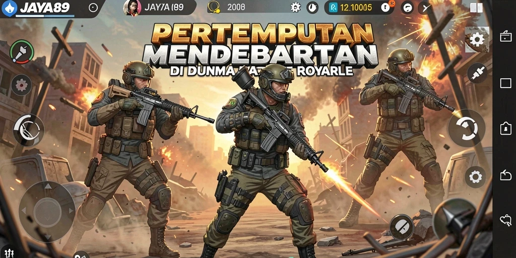 Tampilan seru gameplay JAYA89 di medan perang Battle Royale.