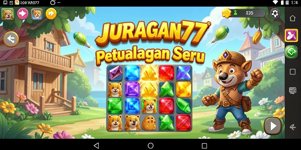Screenshot tampilan gameplay JURAGAN77 yang seru dan penuh warna.