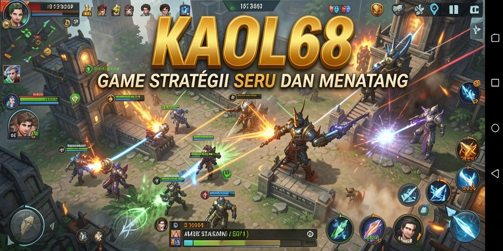 Tangkapan layar gameplay KAOL68 yang menampilkan strategi pertempuran.