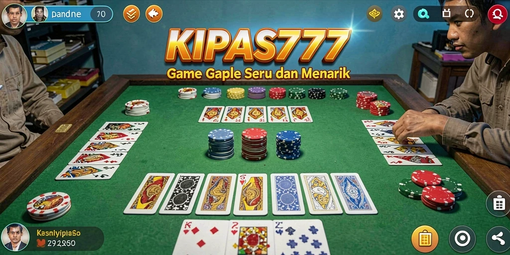 Tampilan gameplay seru KIPAS777 dalam permainan Gaple.