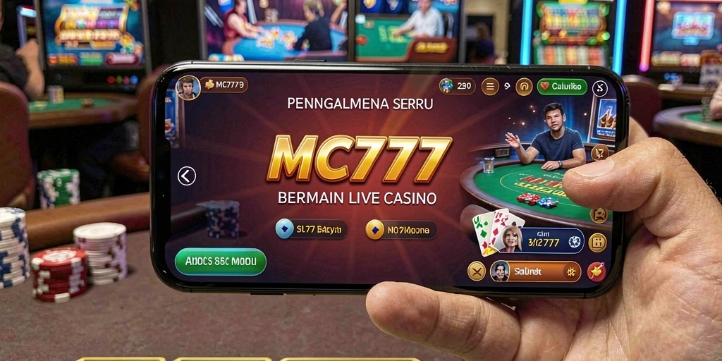 Screenshot utama MC777 menampilkan gameplay Live Casino yang seru dan interaktif.