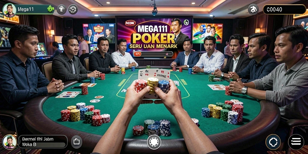 Tampilan gameplay menyenangkan di MEGA111 dengan fitur Poker menarik.