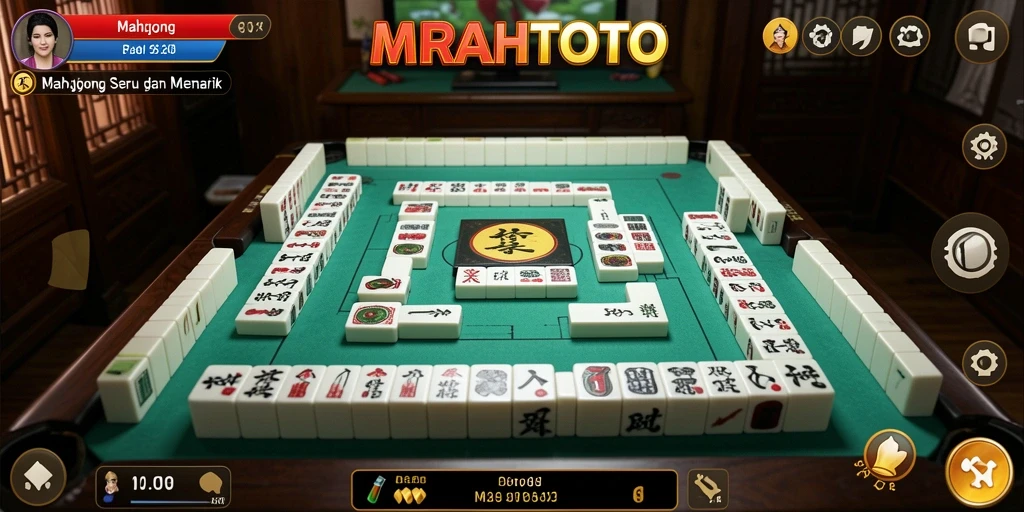 Tampilan gameplay seru MERAHTOTO dengan elemen Mahjong yang menarik.