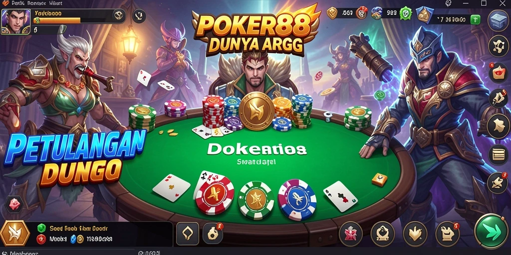 Screenshot POKER88 menampilkan aksi pertarungan seru di dunia fantasi.