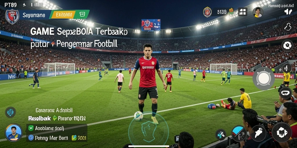 Tampilan screenshot PT89 menampilkan aksi seru di lapangan sepak bola.