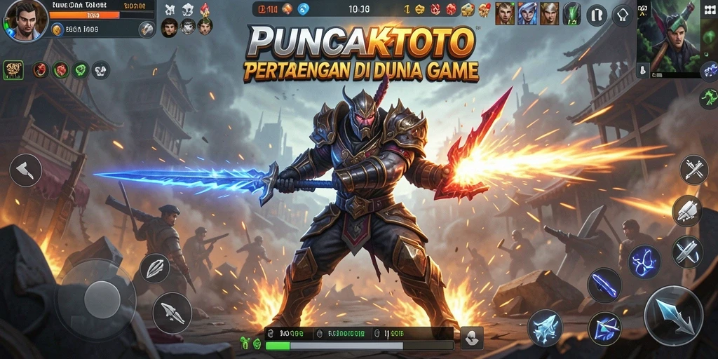 Screenshot gameplay <strong>PUNCAKTOTO</strong> menunjukkan pertarungan epik antara karakter.