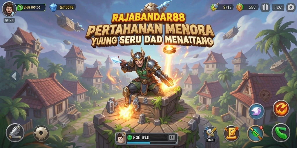 Tampilan menarik dari gameplay menara pertahanan RAJABANDAR88.