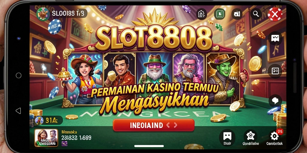 Tampilan menarik dari gameplay SLOT8808 dengan mesin slot yang penuh warna.