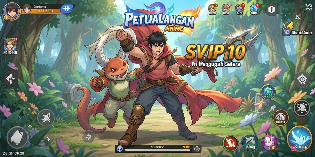 Menggambarkan karakter anime yang ikonik dalam aksi seru.